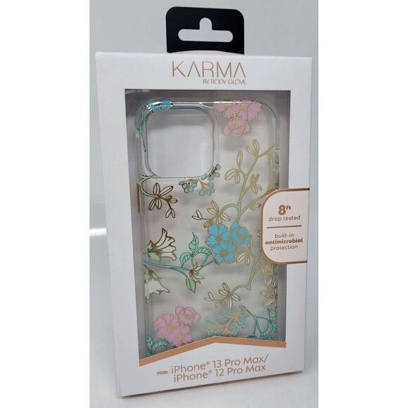 BodyGlove Case for iPhone 13 Pro Max, iPhone 12 Pro Max, Pastel Floral Karma - Picture 1 of 4